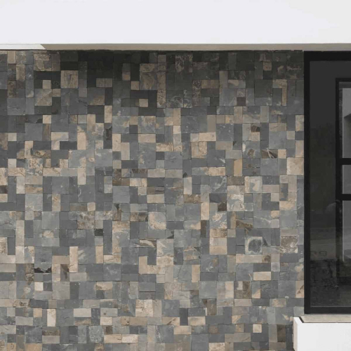Mosaico De Piedra Natural Antracita Para Pared - Hoja Decorativa 34-2525 - Ideal Interior/Exterior