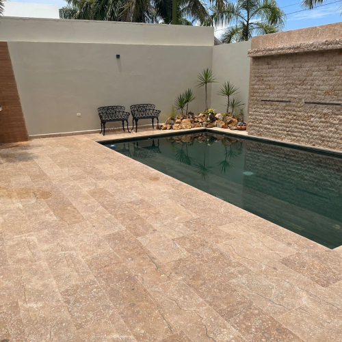 Piso Piscina Mármol Crema Siberia