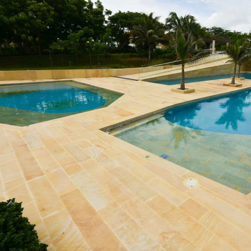 Piso Piscina Piedra Muñeca Crema