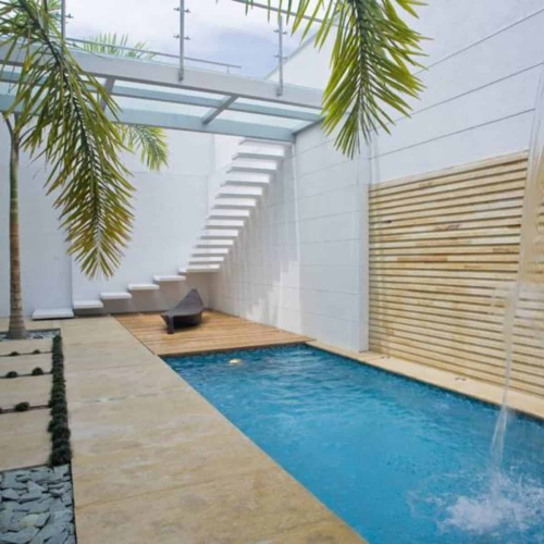 Piso Piscina Piedra Muñeca Crema
